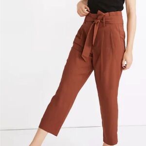 Madewell Drapey Paperbag Pants Rust Orange Maple Women’s Size 6